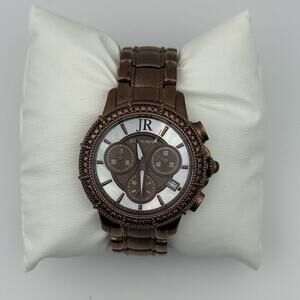 JUDITH RIPKA Women’s Bronze Watch Diamonique CZ Chronograph Date Stainless Steel